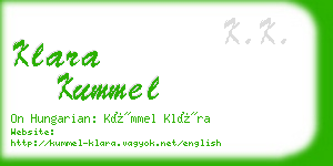 klara kummel business card